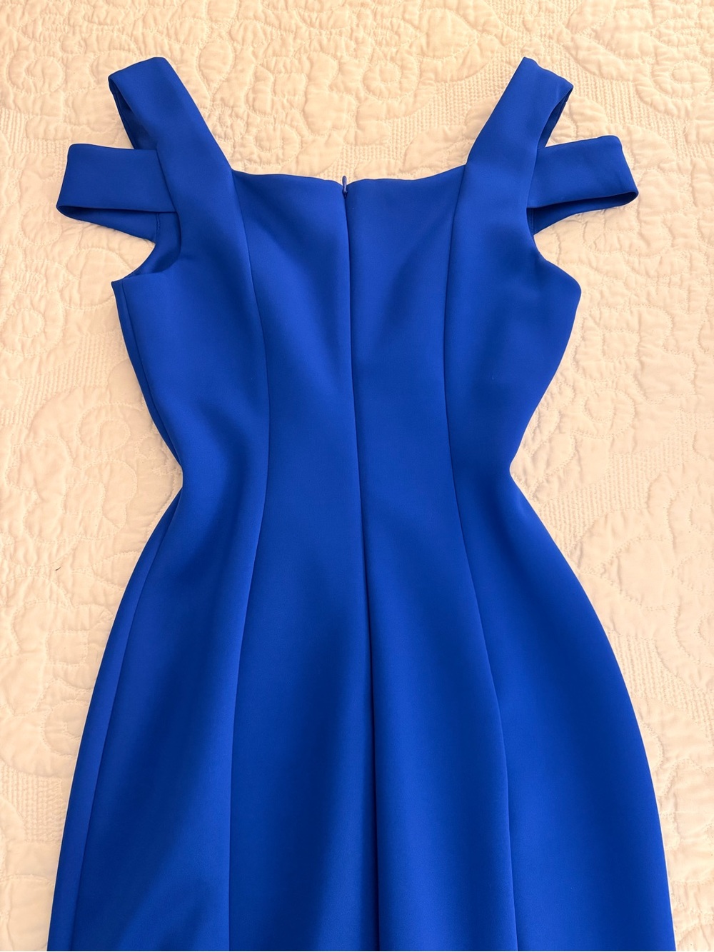 Calvin Klein Cobalt Blue On/Off-the-Shoulder Midi Dress